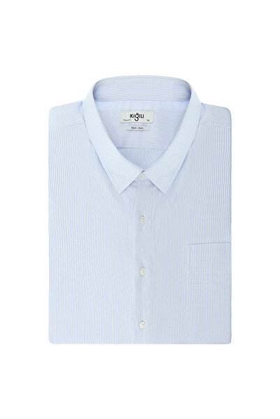 Kiğılı Long Sleeve Classic Patterned Non-Iron Cotton Shirt with Pockets