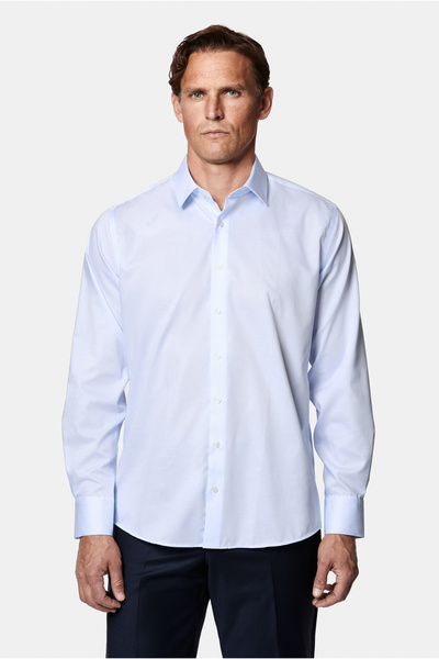 Abdullah Kiğılı Long Sleeve Classic Non-Iron Iron-Free Striped 100% Cotton Shirt