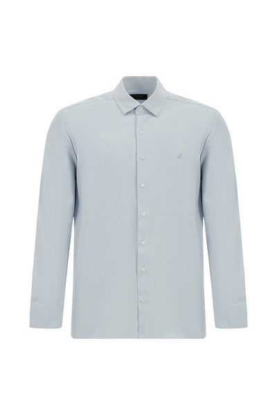 Abdullah Kiğılı Long Sleeve Slim Fit Cotton Classic Patterned Shirt