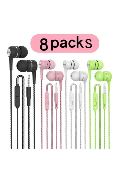 Choice 8 pieces 1-8pcs 3.5mm Wired Headphones In Ear Wired Earphones with Mic...