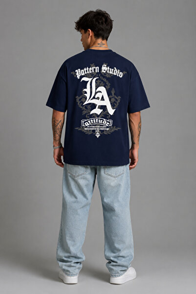 ZAVIXO Oversize La Los Angeles Printed T-Shirt – Streetwear T-Shirt with Goth...