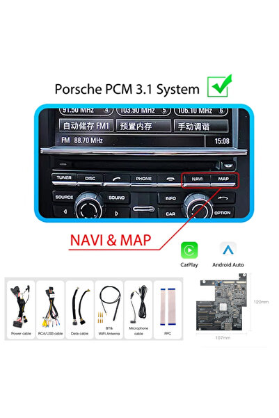 Choice PCM3.1 Wireless CarPlay and Android Auto For Porsche Panamera Cayenne ...