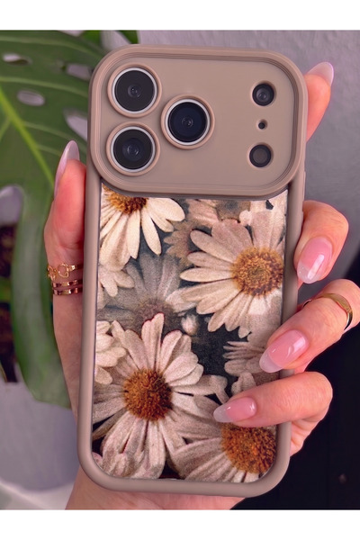 Rivor Apple iPhone 18 Pro Max Uyumlu Kılıf Kamera Korumalı Vintage Papatya De...