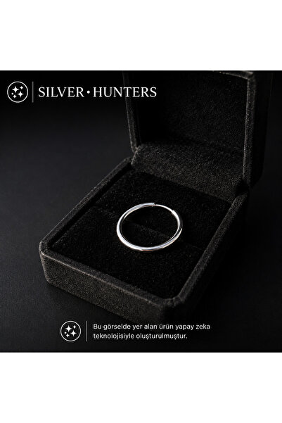 Silver Hunters Halka Gümüş Küpe 12 mm 925 Ayar Gümüş Halka Küpe 1 adet (Çift ...