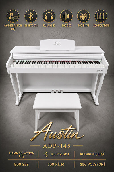 AUSTIN ADP-145 Digital Piyano TAbure Kulaklik Dahil