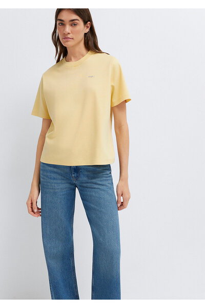 Mavi Logo Printed Yellow T-Shirt Regular Fit / Normal Cut 1613882-70027