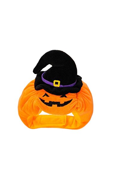 Choice Yellow Halloween Cat Cap Pumpkin Plush Head Cover Cute Cat Dog Woven W...