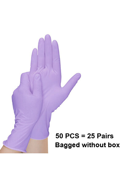 Choice L 50PCS 10-100pcs Disposable Purple Nitrile Gloves Latex Free Waterpro...