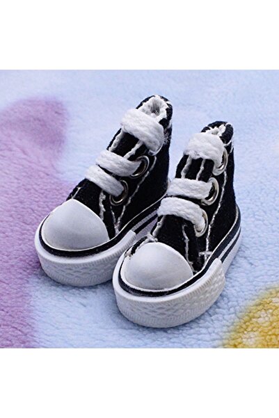Choice Black Doll Shoes 3.5CM Cute Mini Doll Shoes Denim Canvas Shoes For Dol...