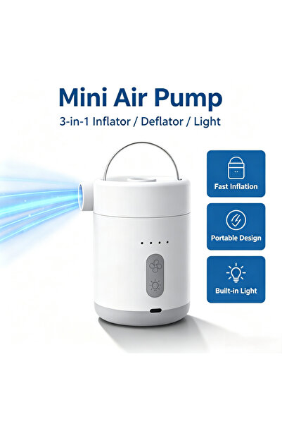 Generica Portable Rechargeable Mini Air Pump, 2.5kPa Electric Inflator Deflat...