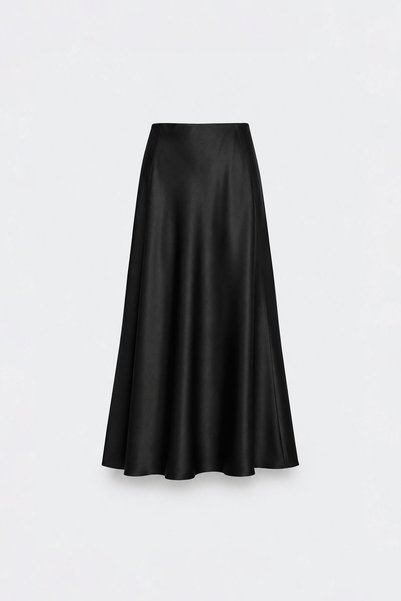 Suud Collection تنورة الساتان السوداء
