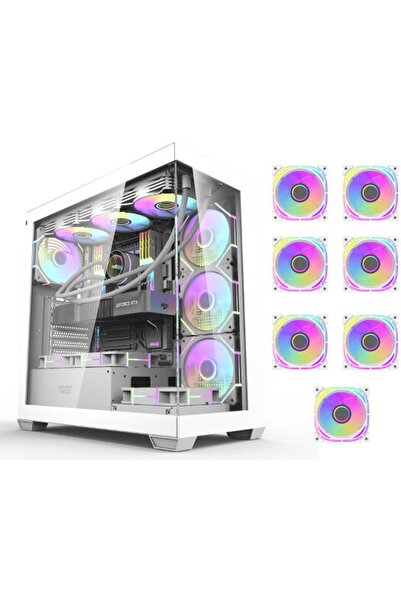 darkFlash DS900 ATX/M-ATX/ITX Gaming PC Case, 7 ARGB Fans, Tempered Glass, Ty...