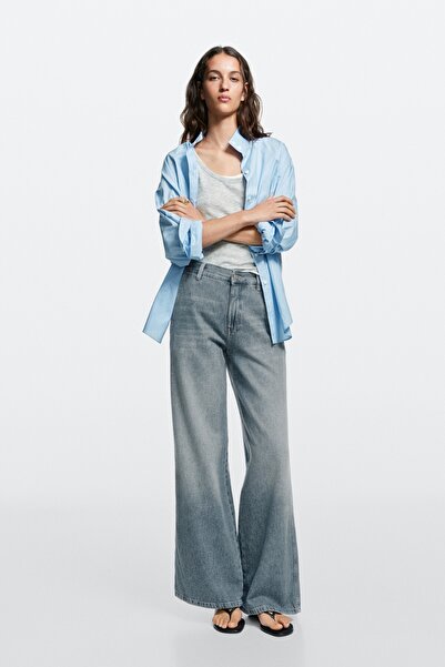 Massimo Dutti Orta bel geniş paça jean