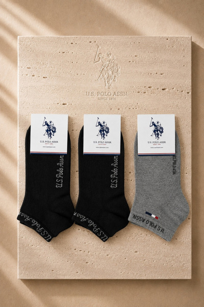 U.S. Polo Assn. 3 Pack Cotton Booties Socks