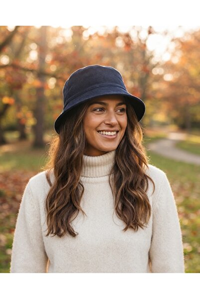 Fonem Unisex Safari Hat Plain Fo 7064 Navy Blue - Wide Brim, Sun Protection, ...