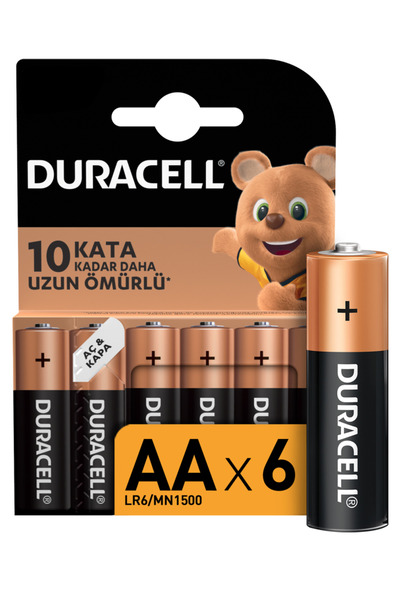 Duracell Alkalin Aa Kalem Pil, 1,5 V Lr6/mn1500, 6'lı Paket