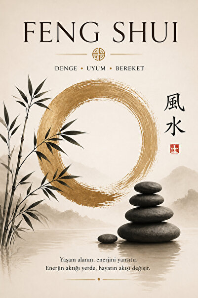 UAStudio Feng Shui Duvar Tablosu – Enerji, Huzur ve Bereket Temalı Minimal Po...