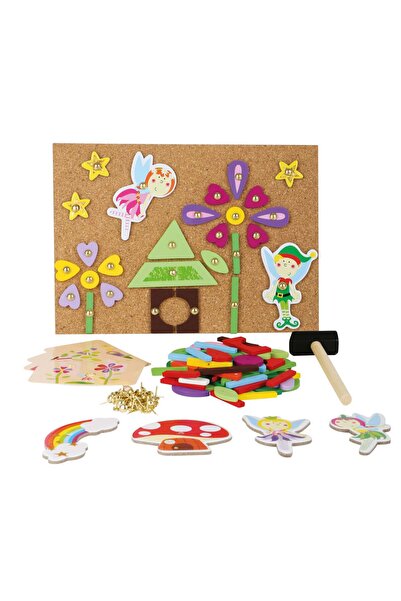 Small Foot Jocul Whack-a-Fairy – Set creativ din lemn cu ciocane, piese cu mo...