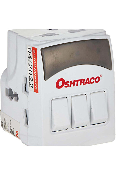 Oshtraco محول طاقة عالمي بثلاثة مخارج مع مفاتيح تحكم فردية