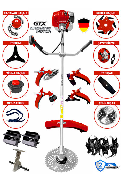 Graizer K 11 Parça Magnatec Motor Yan Tipi Benzinli Motorlu Ot Çalı Tırpanı Ç...