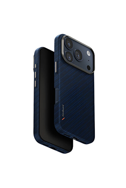 uniq Husa pentru iPhone 17 Pro, Keva Aramid, protectie antisoc, albastru