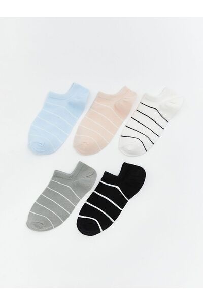 LC Waikiki Striped Women's Booties Socks 5-Pack