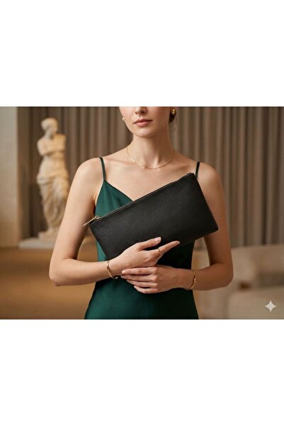 VELORİA BAG & SCARF Veloria Siyah Kadın Portföy El Çantası - Rugan ve deri Şı...