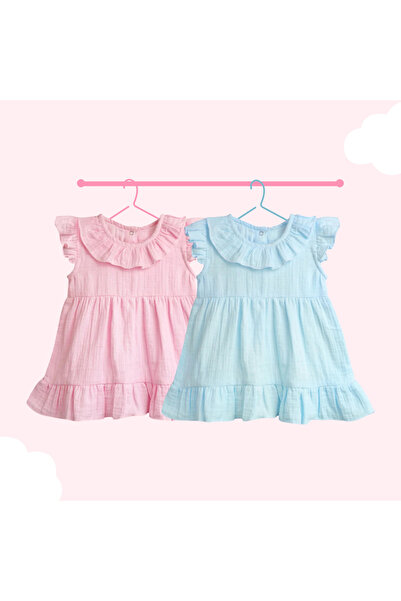 luay 100% Organic Cotton Baby Frock, with Frills, Cute and Trendy Summer Dres...