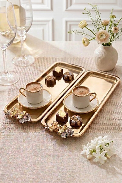 Kitchen Life Set de 2 tăvi de prezentare și servire dreptunghiulare din metal...