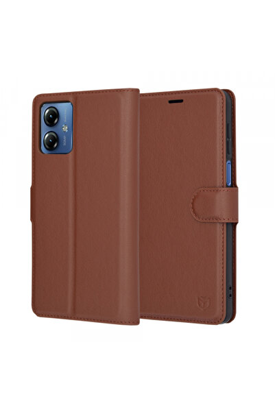Stef's Cat Husa pentru Motorola Moto G14, Stef's Cat, Leather Folio, Maro