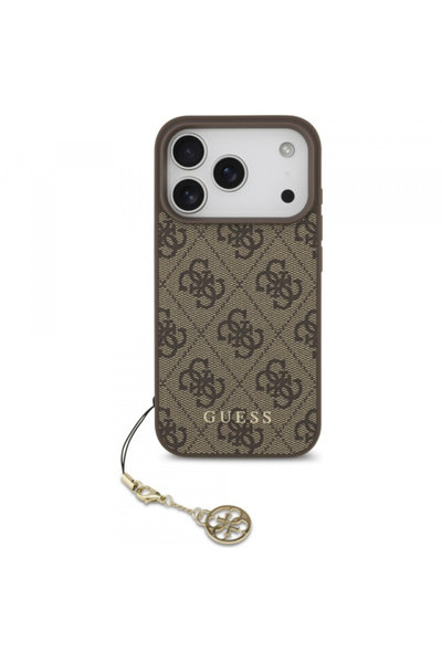 Stef's Cat Θήκη MagSafe για Apple iPhone 17 Pro, Guess, 4G Charm Cradle, Καφέ