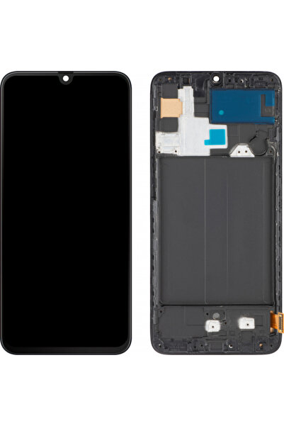 Stef's Cat Οθόνη αφής συμβατή με Samsung Galaxy A70 A705, με πλαίσιο, Μαύρο.