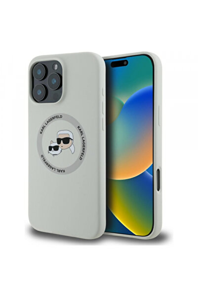 Stef's Cat Husa MagSafe pentru Apple iPhone 16 Pro, Karl Lagerfeld, Silicone ...