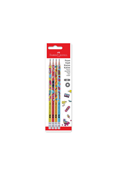 Faber Castell Faber-Castell Silgili Popart Kurşun Kalem Seti 4'lü 2B