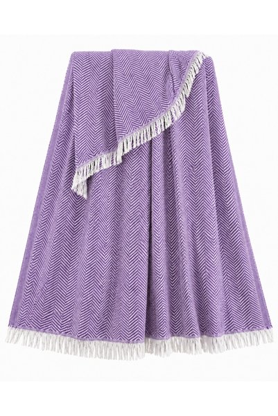 luxeinci Siena Purple Sofa Cover Shawl 170X210 cm Fringed