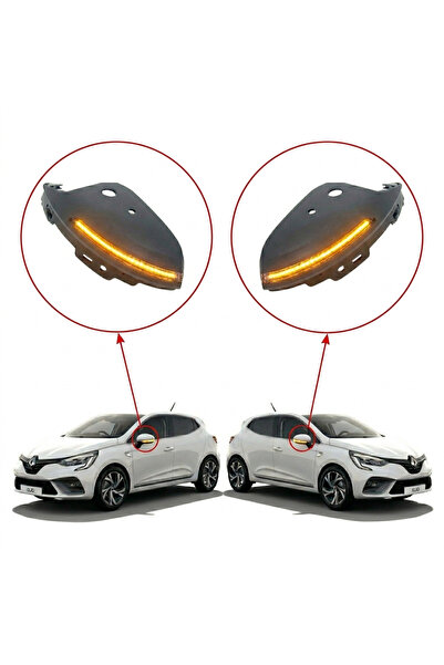 RMS Renault Clio 5 Megane 4 Ayna Sinyal Lambası Led' Lİ SAĞ SOL Takım (KAPAKL...