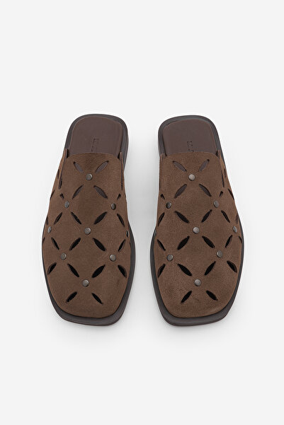 Marjin Γυναικείες παντόφλες Sabo από γνήσιο δέρμα, με κλειστό μπροστινό μέρος...