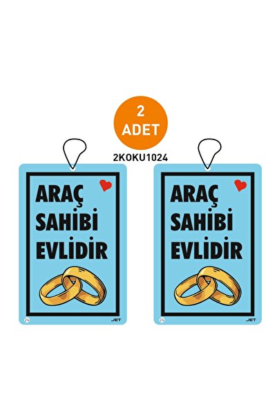 JR Jetreklam 2'li Set Özel Araç Sahibi Evlidir Yazı Tasarımlı Dekoratif Askıl...