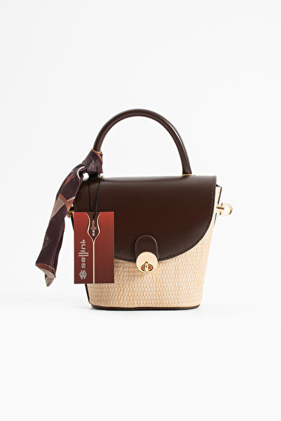 Sellini Vento Wicker Bucket Women's Hand and Shoulder Bag Brown