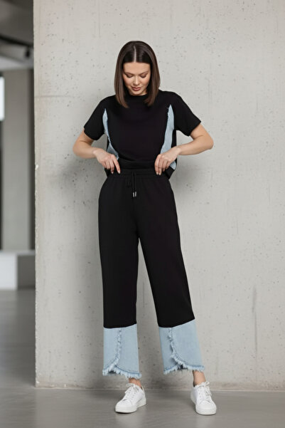 beeke Layal My Beauty Jeans Detailed Trousers with Tshirt and Jeans Detailing...