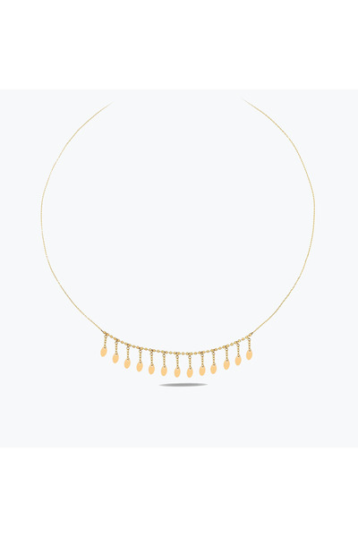 Goldium Jewellery Goldium Top Zincir Detay Oval Pullu Shakira Kolye