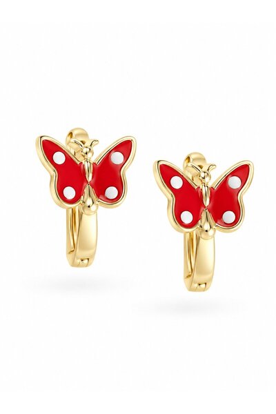 Clariss Brass Butterfly Model Gold Color Children's Earrings