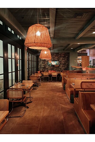 Arslan tekstil Bohem Tarzı Büyük Hasır Avize – Kafe ve Restoranlar İçin Şık A...