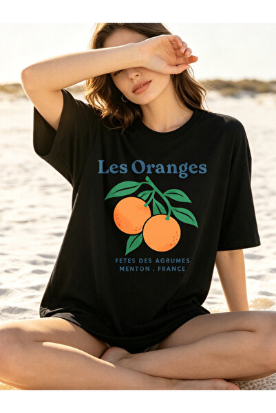 Fleck Womens T Shirts Orange Fruit Print Casual Summer Style