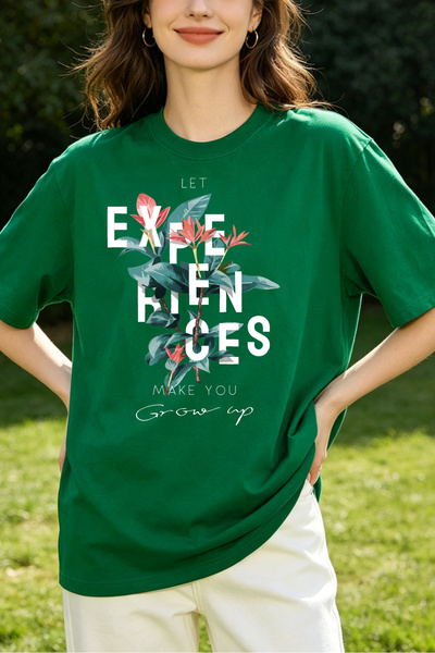 Fleck Womens T Shirts Experiences Make You Grow Up Floral Print Casual Style
