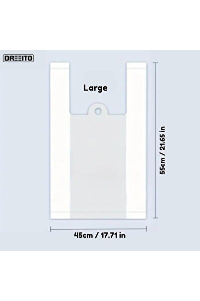 Generic DREEITO Large Heavy-Duty Plastic Grocery Bags (55×45 cm) | Tear-Resis...
