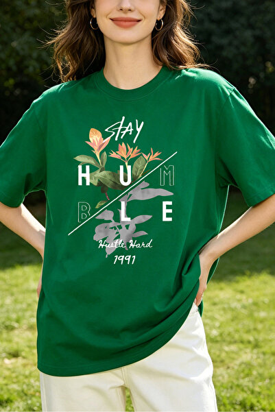 Fleck تي شيرت نسائي بطبعة زهور من Stay Humble Hustle Hard 1991 بتصميم كاجوال