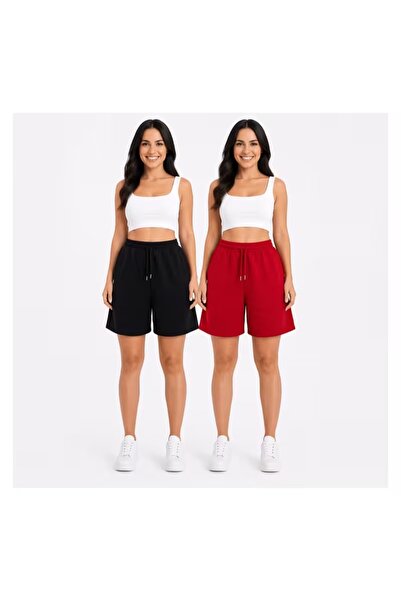 ZİYMO Pack of 2 Women's Short Oversize Shorts