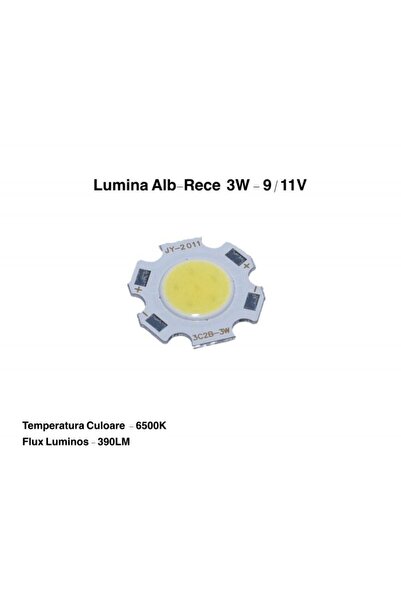 Stef's Cat LED COB 11mm, Putere 3W Alb Rece