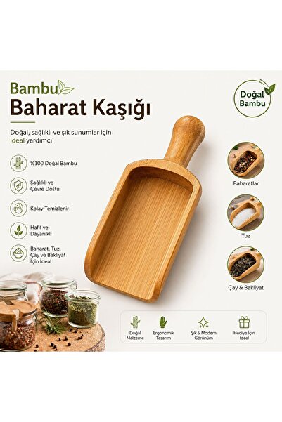 Coşev Bambu Baharat Kaşığı Büyük Boy